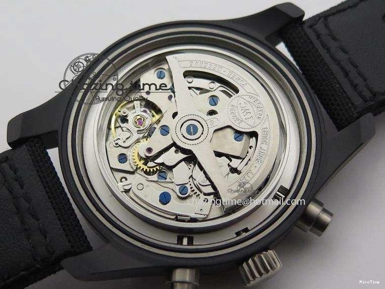 MIROTIME 0113 Comfortable Pilot Chrono IW388003 Real Ceramic ZF 1:1 Best Edition On Black Nylon Strap A 7322